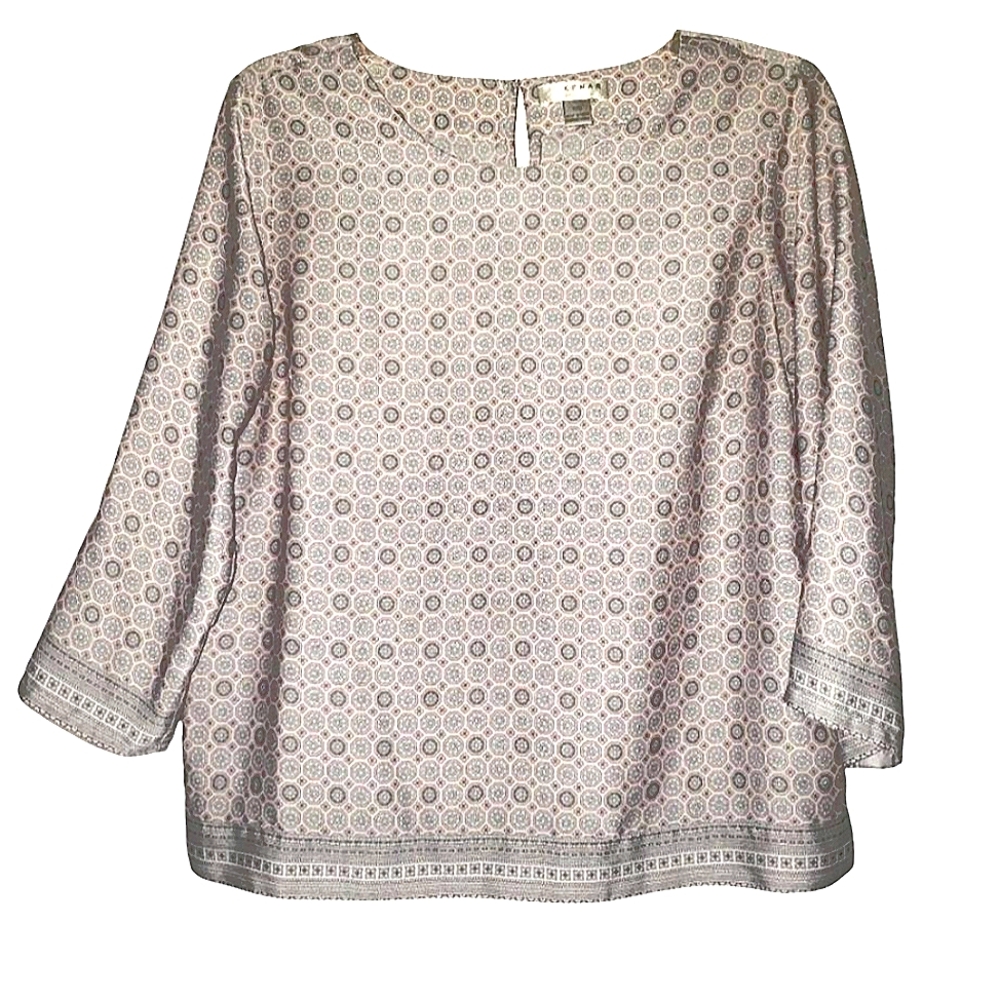 *Kenar 3/4 sleeve geo box top sz.L